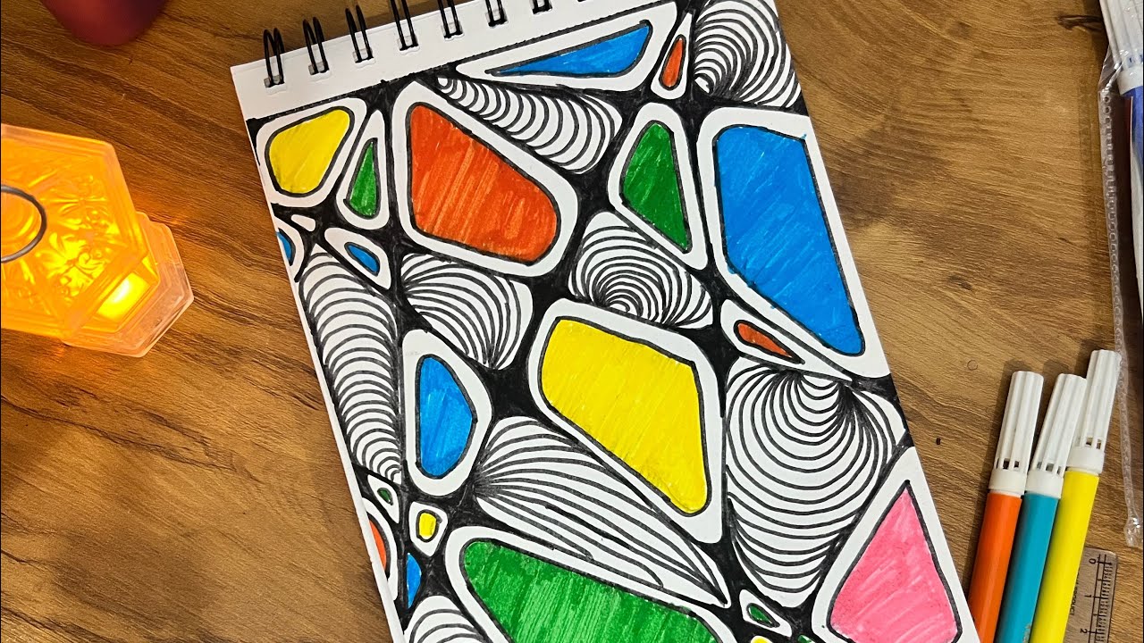 Detailing colorful doodle art 🖼️ #shorts #viral #art