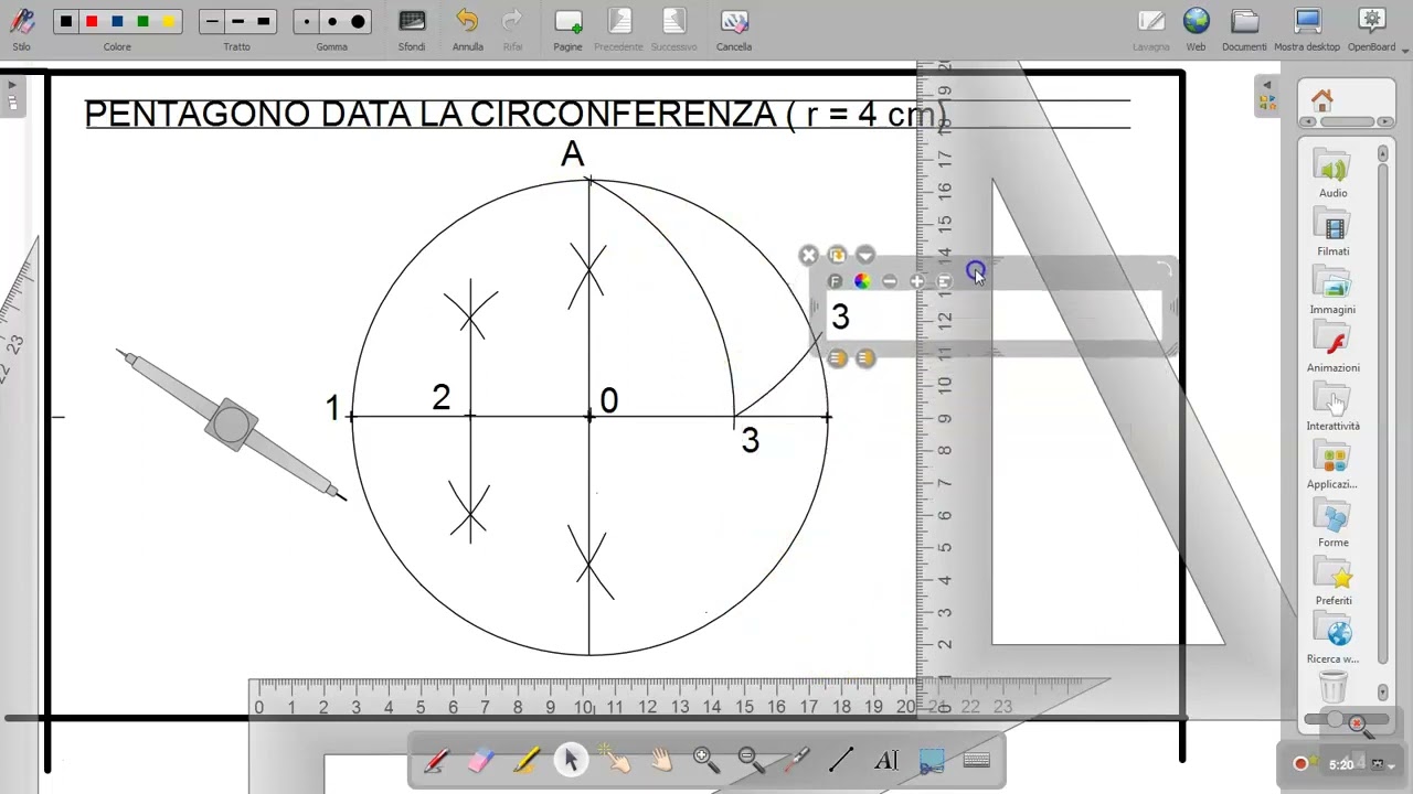Pentagono inscritto in una circonferenza