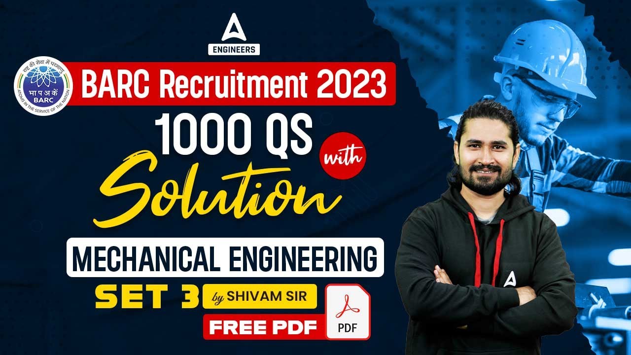 BARC STIPENDIARY TRAINEE CATEGORY 1 PREVlOUS YEAR QUESTION PAPER | BARC MECHANICAL PYQ #3