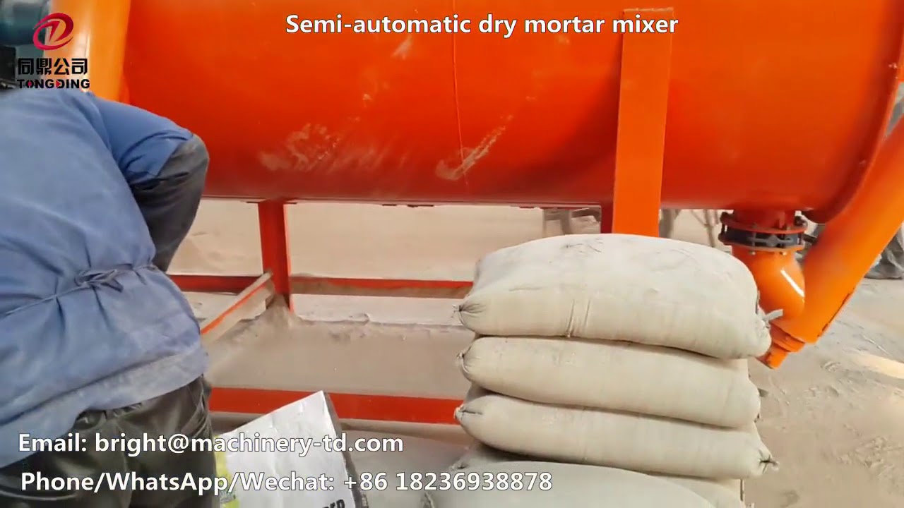 Semi-automatic dry mortar mixer