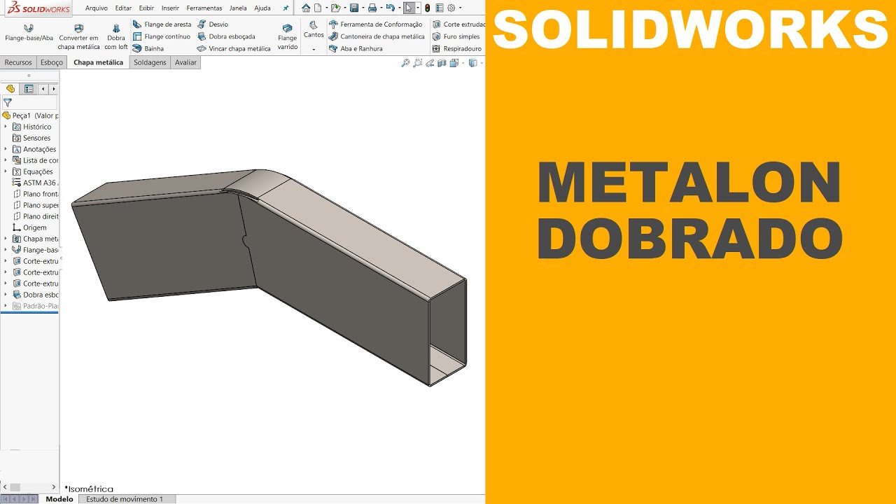 SOLIDWORKS | COMO DOBRAR METALON PARA CORTE EM MÁQUINA CNC 