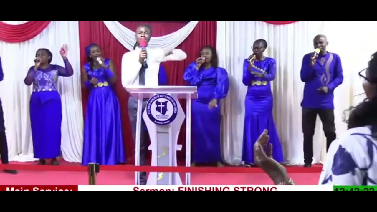 Singing after preaching at Full Gospel Churches of Kenya,Kahawa West Nairobi 