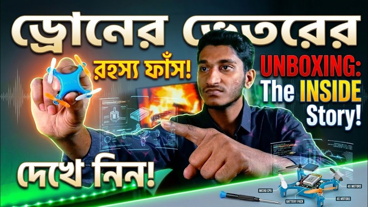 Mini drone II Inside Review ll কি আছে এর ভেতরে II এত ছোট্ট ড্রোনের ভেতর কি আছে চলুন খোলা যাক ।।