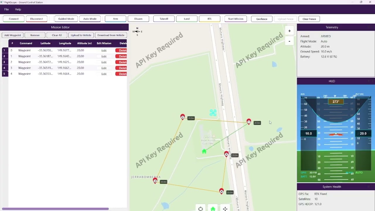 FlightScope &ndash; Uploading a Mission & Autonomous Execution (Qt/C++ GCS)