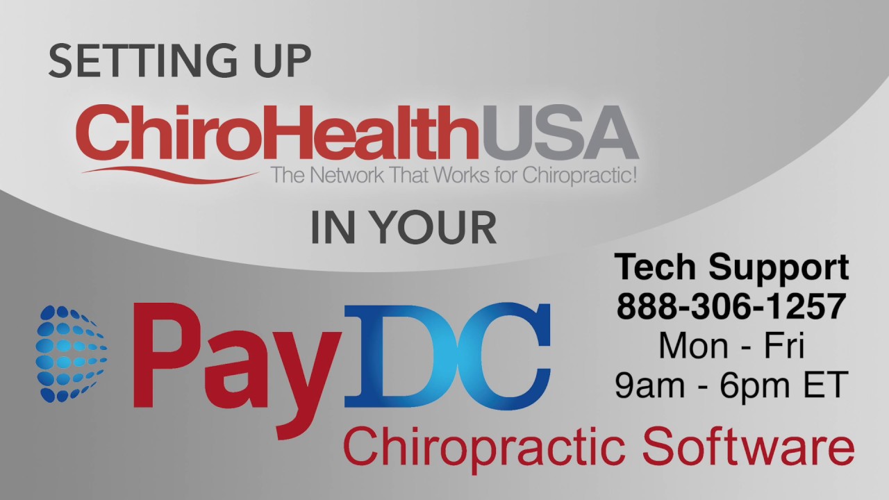 Setting up ChiroHealthUSA in PayDC Software