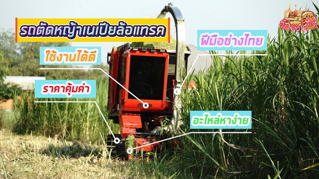 รถตัดหญ้าเนเปียล้อแทรค หนุ่มเจริญการช่าง