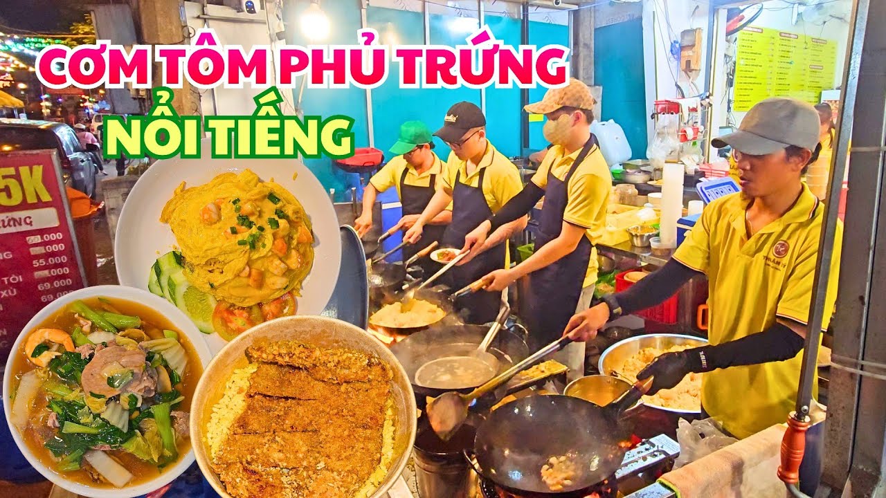 ĐÔNG QUÁ XÁ tại Quán Cơm Chiên Tôm Phủ Trứng nổi tiếng Q.10, Hủ Tiếu Xào Thơm Áp Chảo, CHẬT KÍN BÀN.