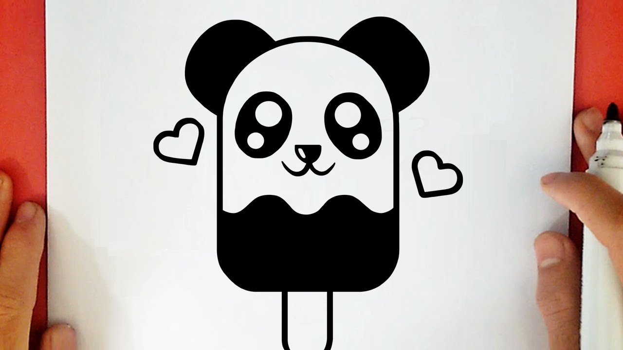 HOW TO DRAW A CUTE PANDA ICE CREAM