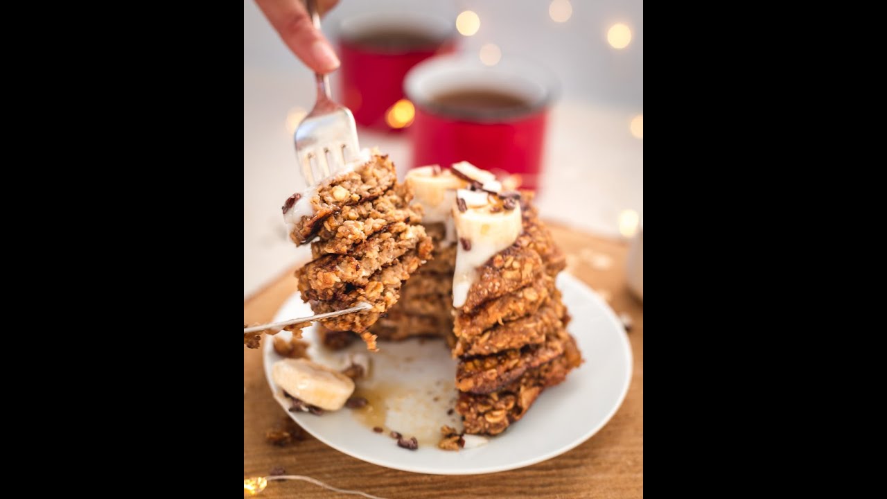1-bowl Banana Oat Pancakes (easy + healthy)