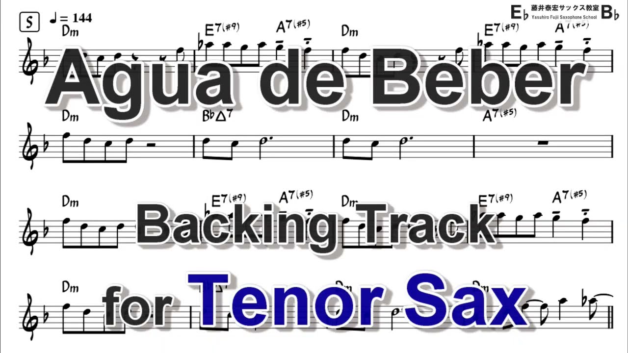 Agua de Beber - Backing Track with Sheet Music for Tenor Sax