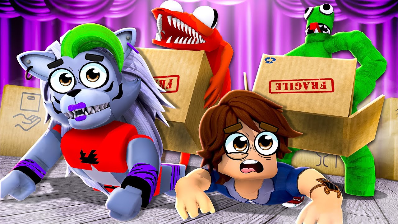 Escaping ORANGE in Roblox RAINBOW FRIENDS with Roxanne Wolf and Gregory