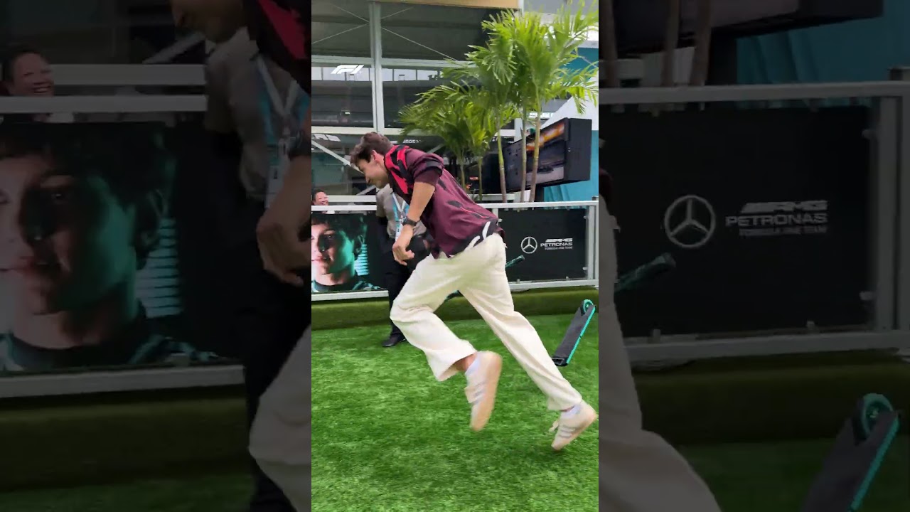 George Russell's Scooter Skills In The Paddock 🤪🛴