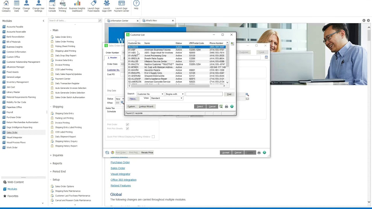 Walpole Webinar: Sage 100 training - Sales Order and Returns