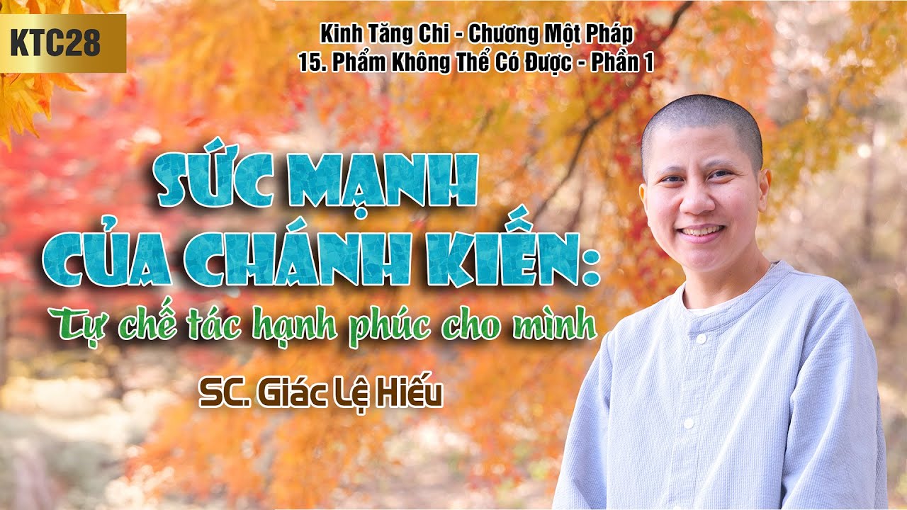 Sức mạnh của chánh kiến: Tự chế tác hạnh phúc cho mình - Kinh Tăng Chi 028 - SC. Giác Lệ Hiếu
