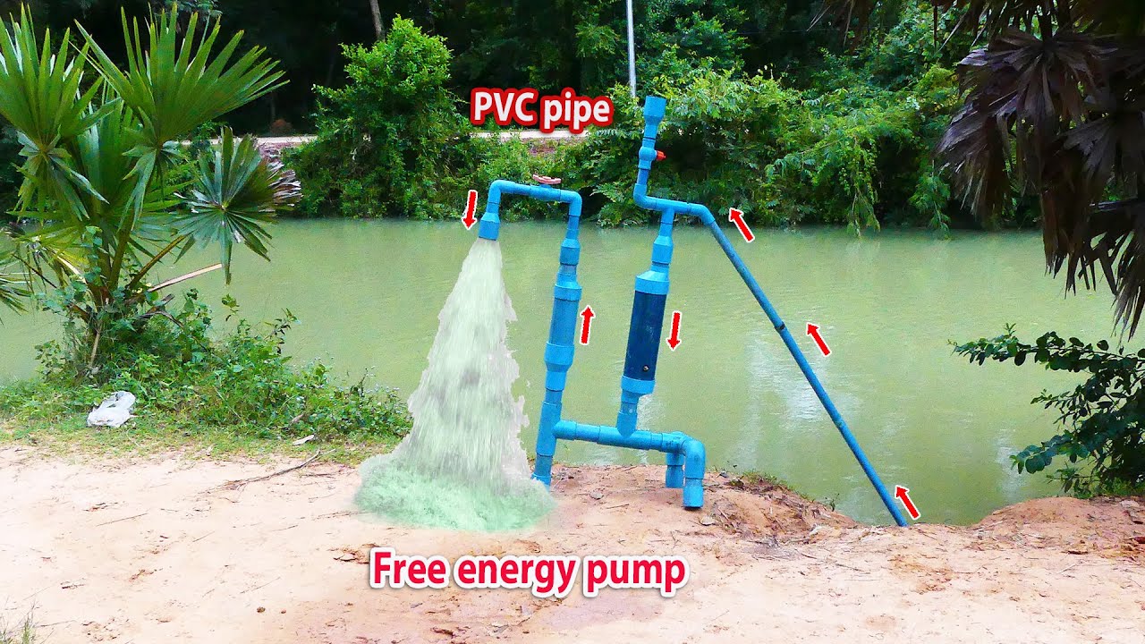 Free electricity | I turn PVC pipe into a water pump at home free no need electricity power