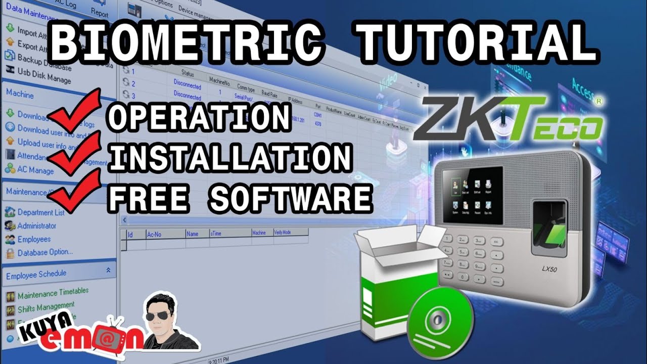 Biometric Zkteco with Software Tutorial (Tagalog)