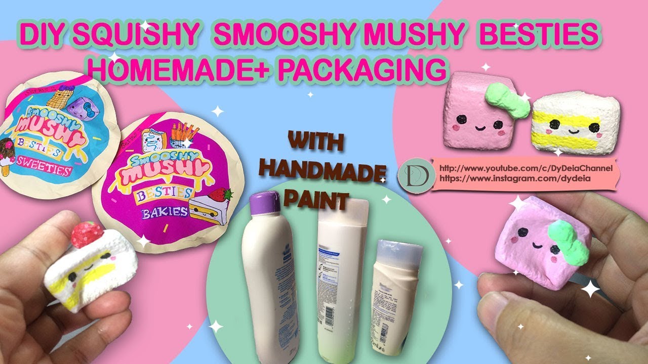 MEMBUAT SQUISHY SMOOSHY MUSHY BESTIES 2 HANDMADE+PACKAGING