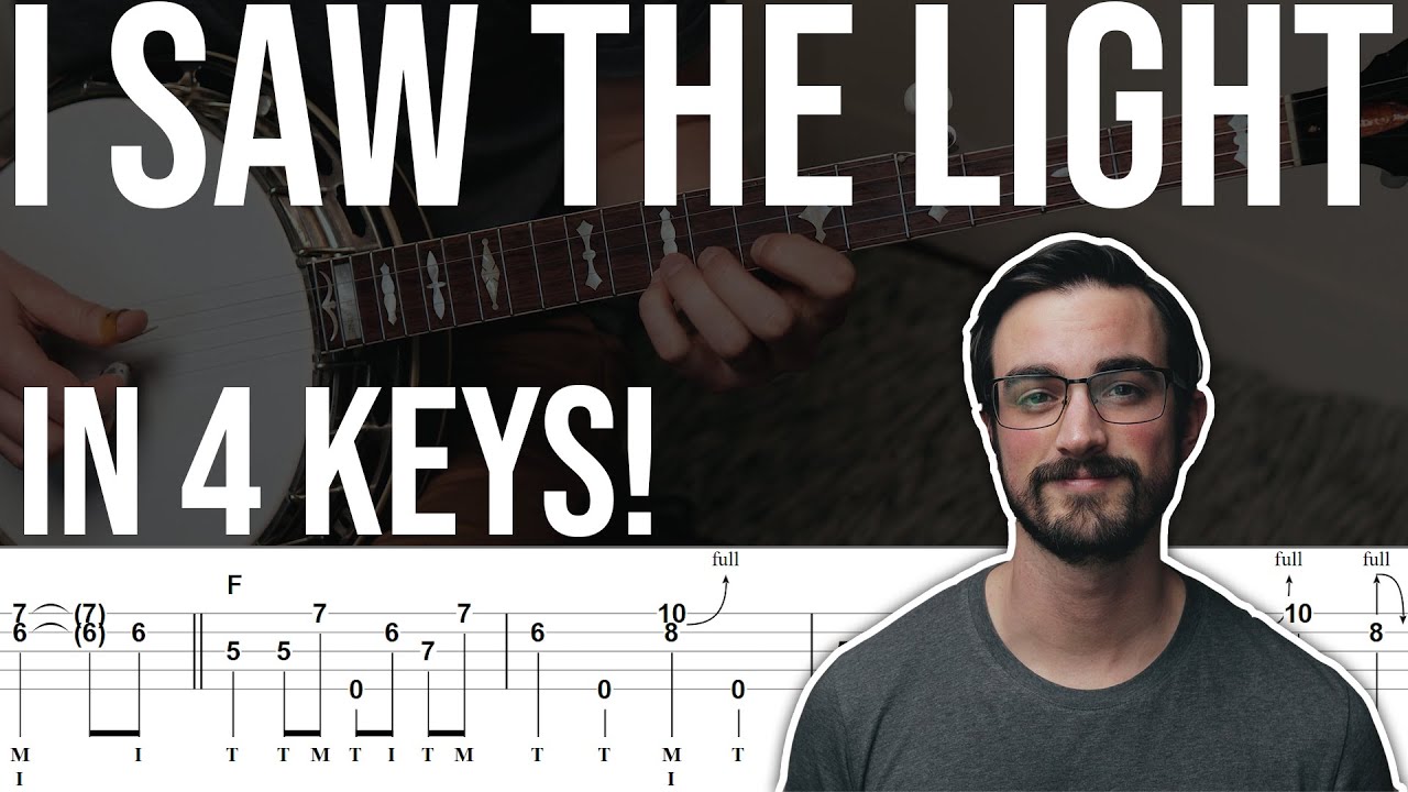 I Saw The Light in G, C, D, and F // Bluegrass Banjo Lesson