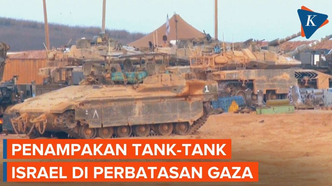 Penampakan Tank-tank Israel di Perbatasan Gaza, Asap Mengepul di Kejauhan