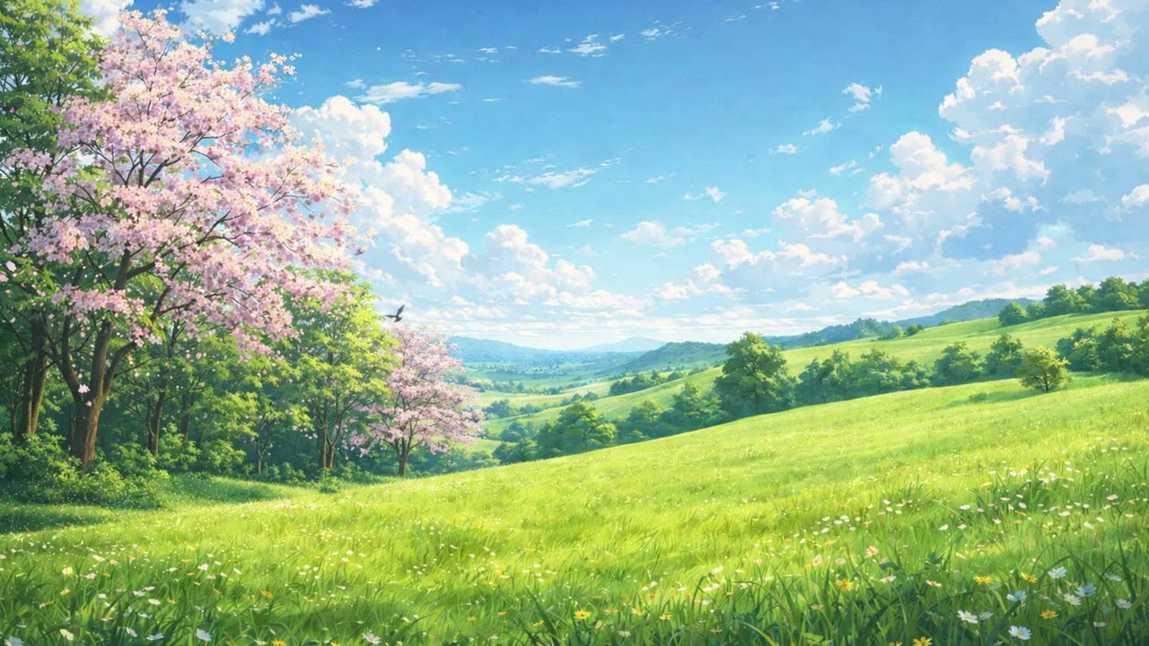 Peaceful Spring Morning | Birds Singing in Green Fields (No Music)