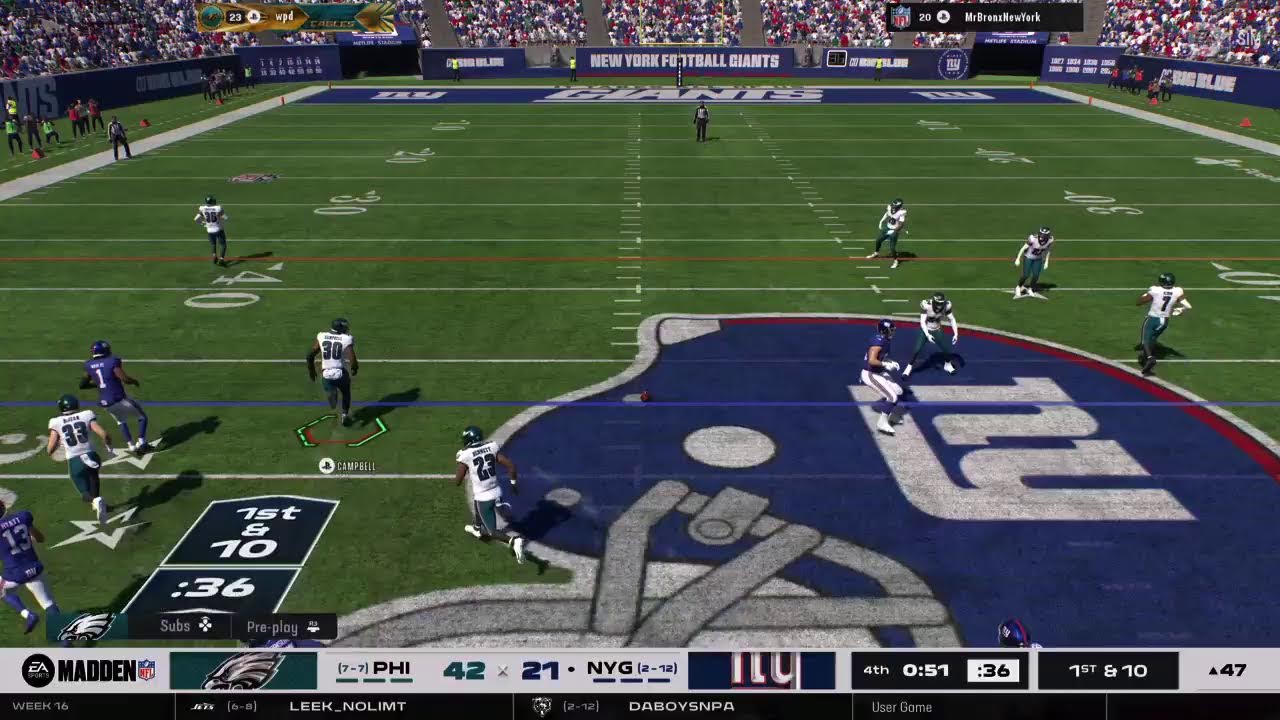 Madden 26 Restart szn 2 week 16 15 giants