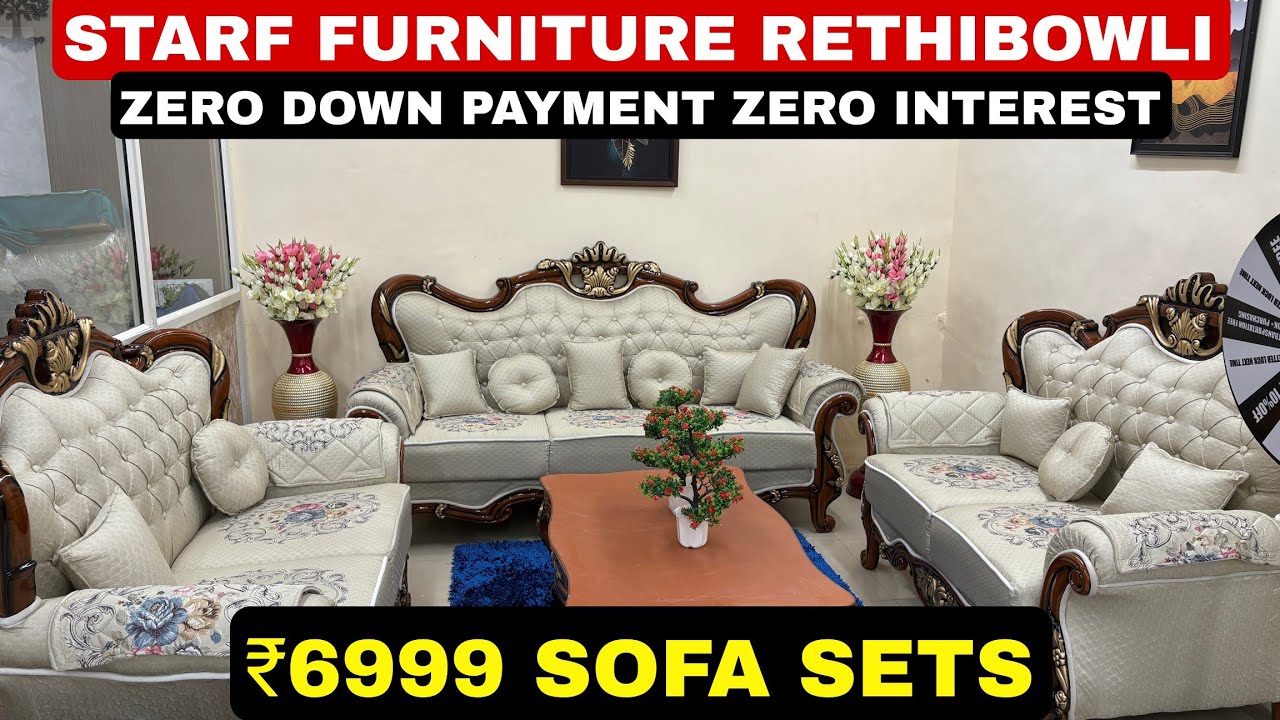 🚨Starf Furniture EMI Offer🚨5 Seater Sofa L Shape Sofa Recliner Longer Bed Cumbed 3 Seater sofa 