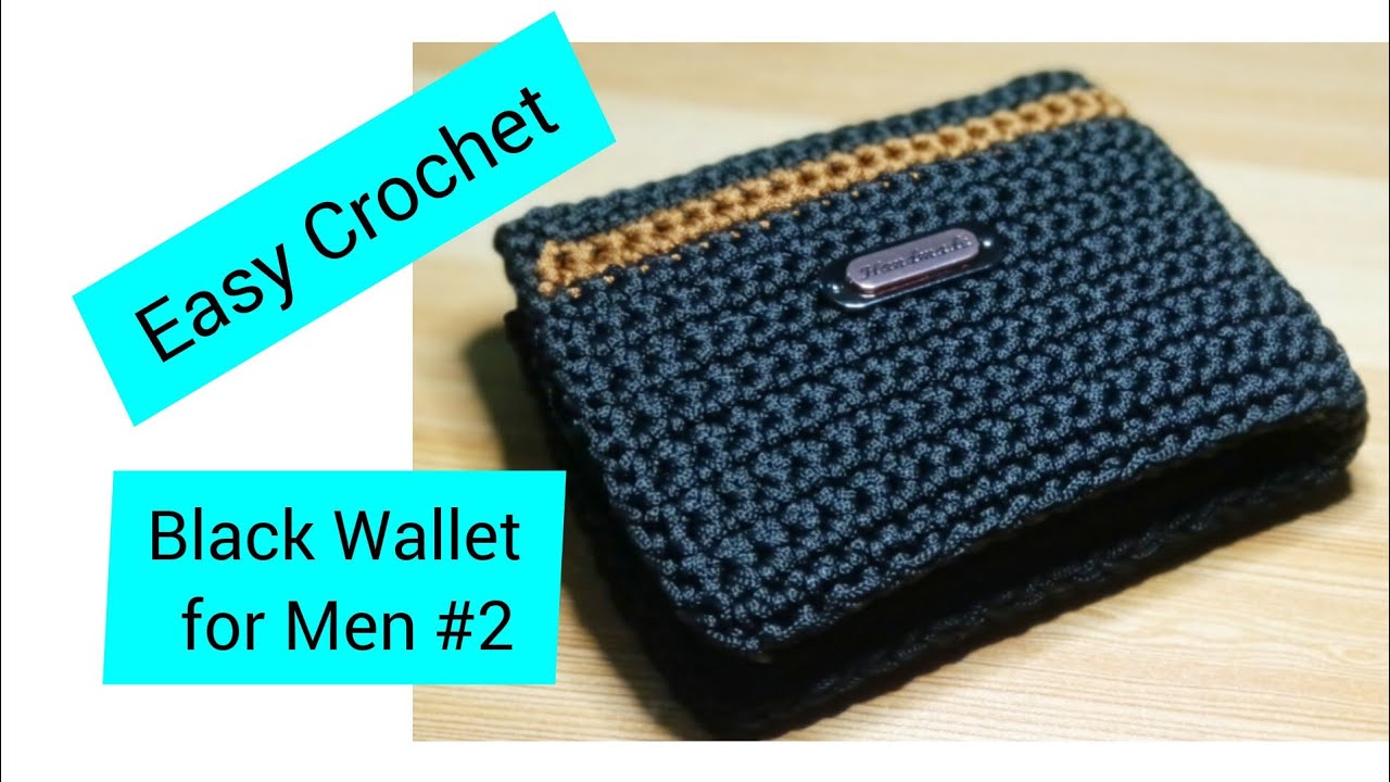 Crochet Black Wallet for Men #2  (MYH Creations)