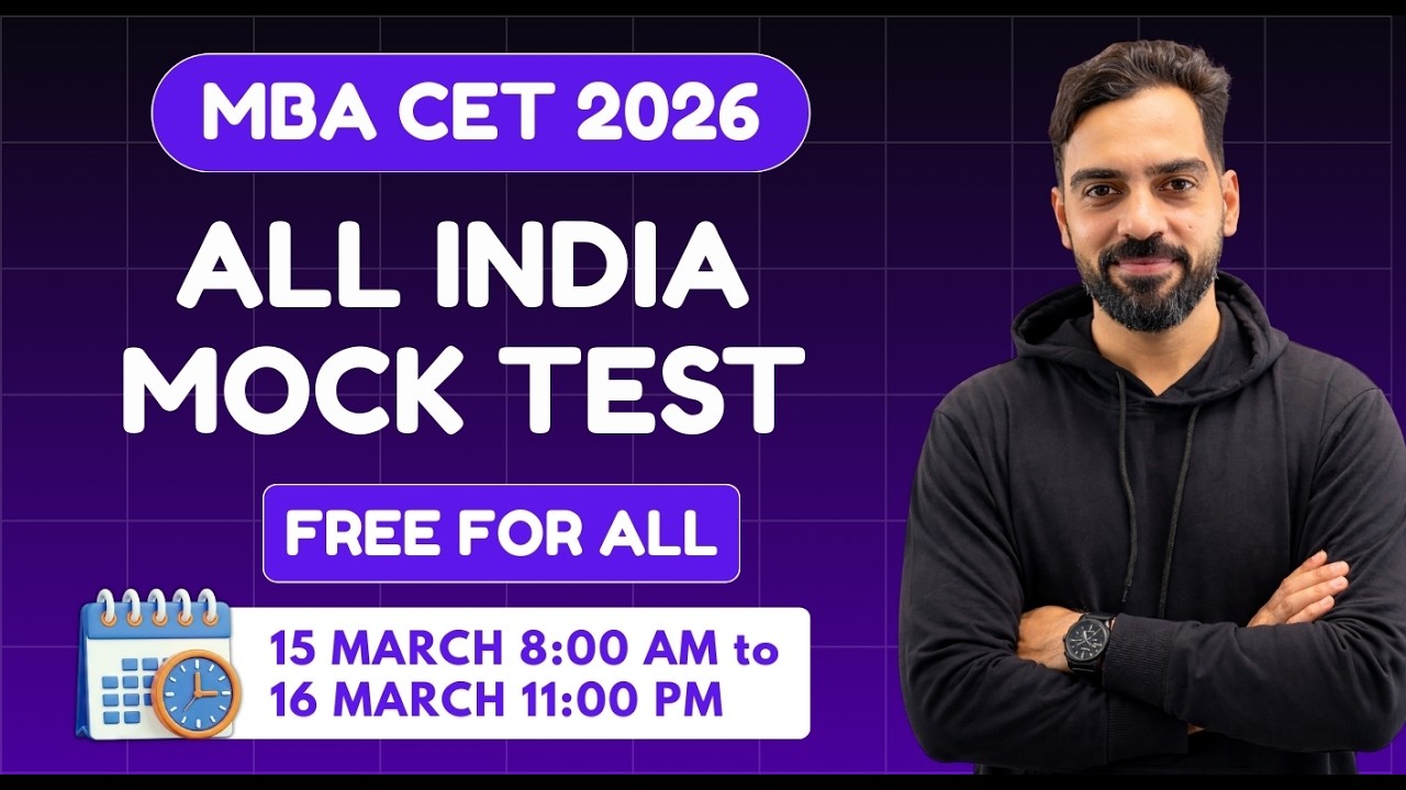 All India MBA CET Mock Test  I15th March I Real CET before Actual CET I
