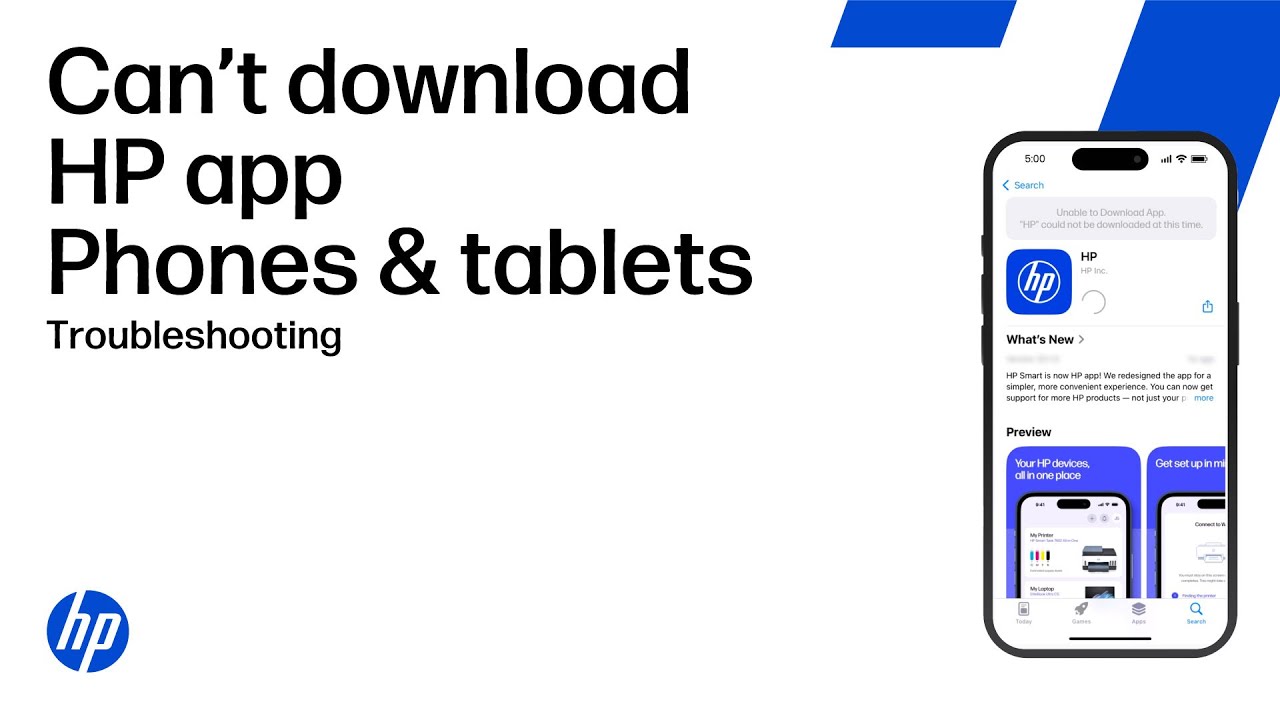 Can&rsquo;t download and install the HP app on a phone or tablet | HP Printers | HP Support
