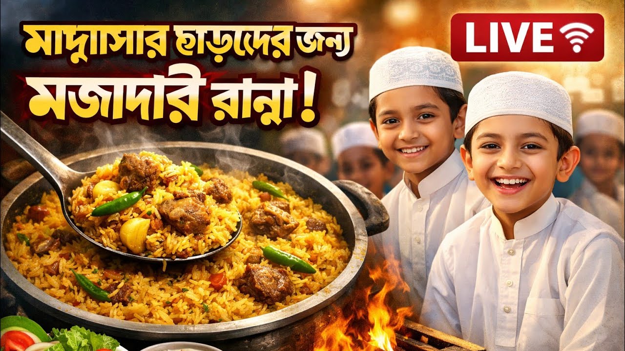 মাদ্রাসার ছাত্রদের জন্য তেহরি রান্না লাইভ