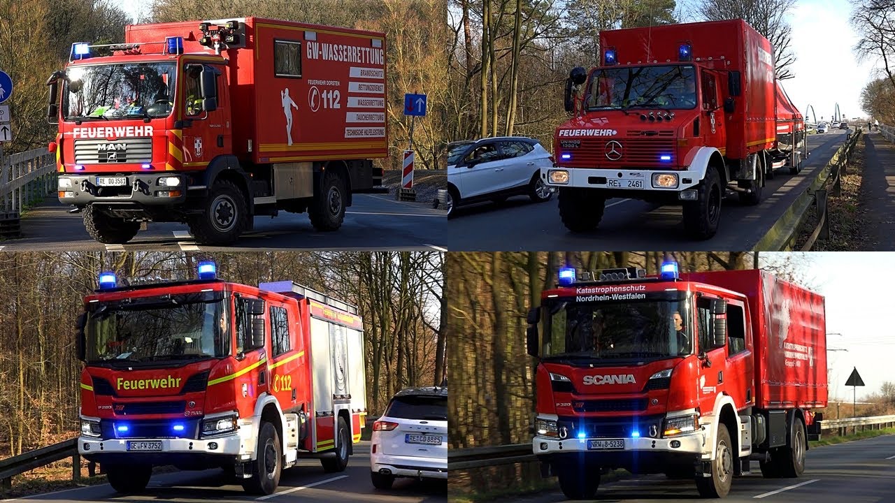 Großeinsatz in Dorsten! | Einsatzfahrten zur Wasserrettung  - Zwei Taucherstaffeln im Einsatz