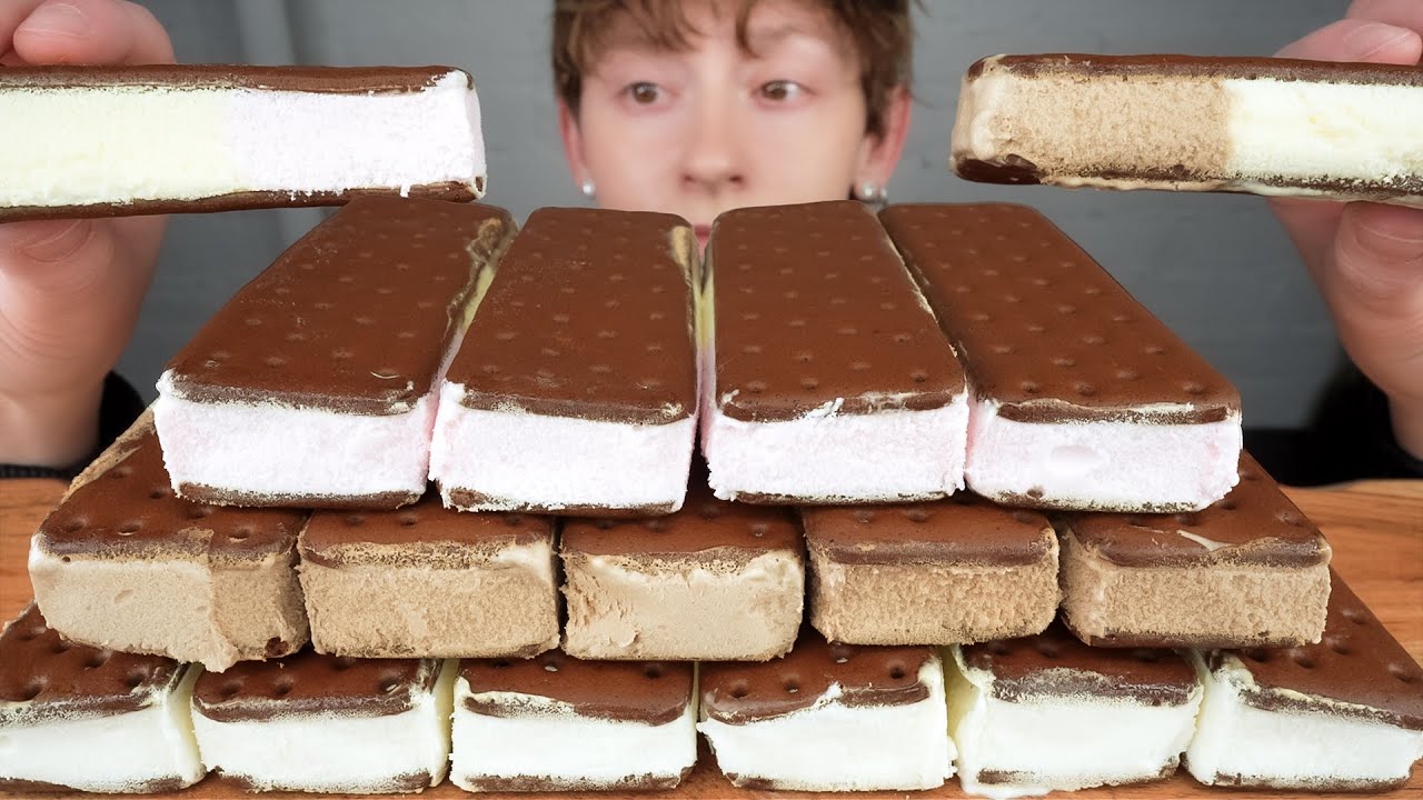 ASMR Ice Cream Sandwiches Mukbang *Vanilla Chocolate Strawberry | VNM ASMR 먹방