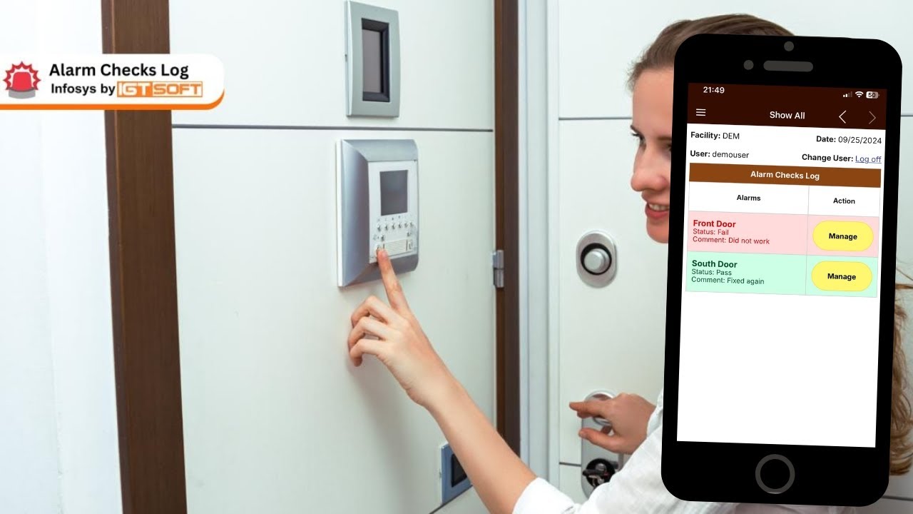 Infosys Alarm Checks Log Software for Long Term Nursing & Assisted Living Facilities