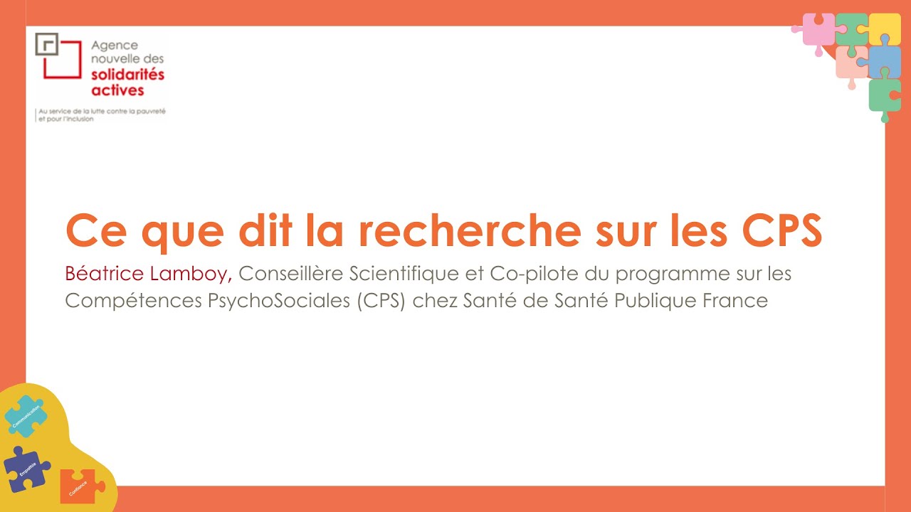 [Webinaire] Ce que dit la recherche sur les Compétences Psychosociales (CPS) - Béatrice Lamboy