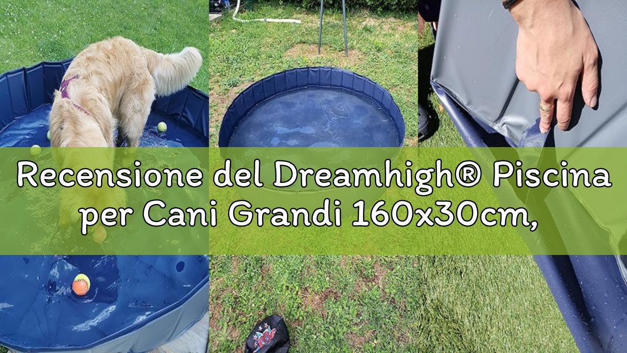 Recensione del Dreamhigh&reg; Piscina per Cani Grandi 160x30cm, Vasca da Bagno Pieghevole per Cani e Gat