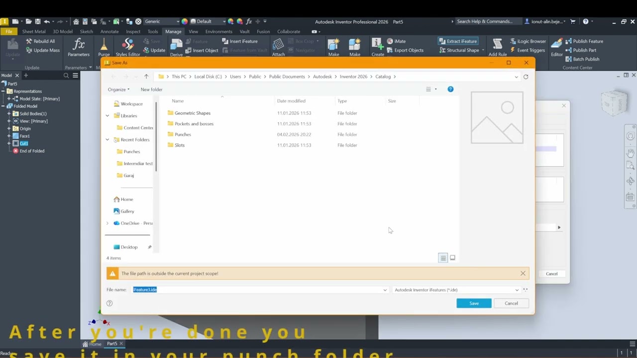 Autodesk Inventor - Custom punch tool tutorial