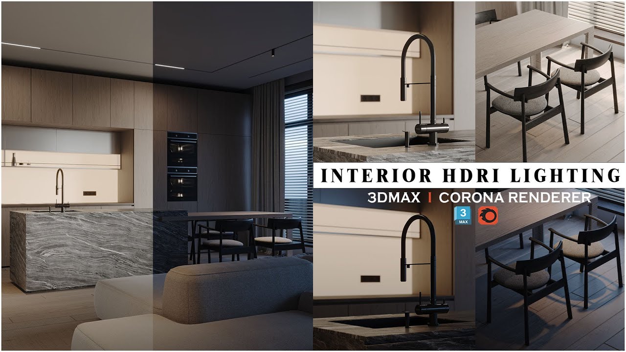 Professional Interior HDRI Lighting Workflow in 3ds Max & Corona Renderer | Realistic Results