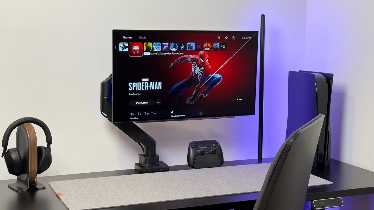 My Minimal Playstation 5 All Black Desk Setup