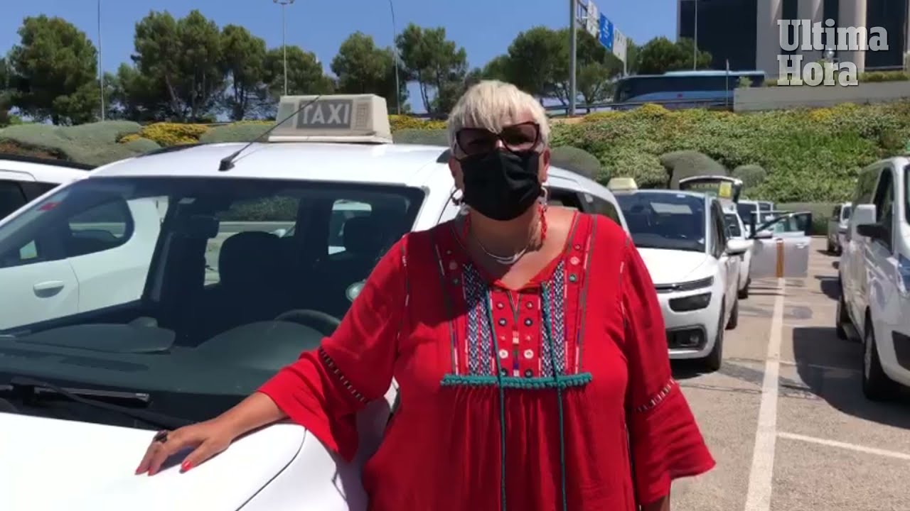 Taxistas en el aeropuerto de Palma