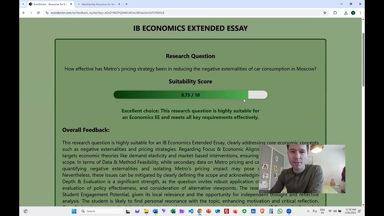 A New Tool for IB Economics Extended Essays