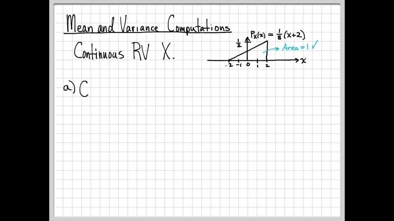 Fundamentals of Probability Theory (11/12): Mean and Variance Example Computations