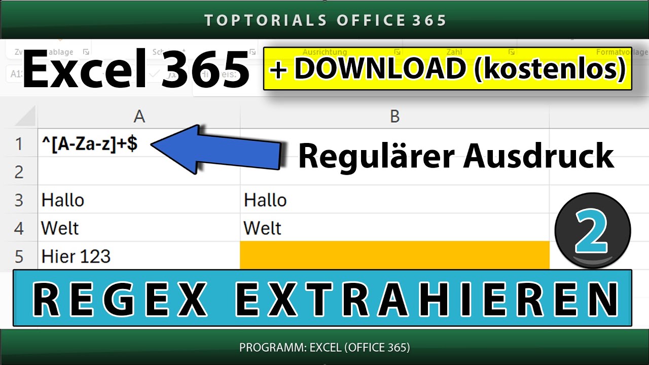 REGEXEXTRAHIEREN Reguläre Ausdrücke mit vielen Beispielen | Excel 365