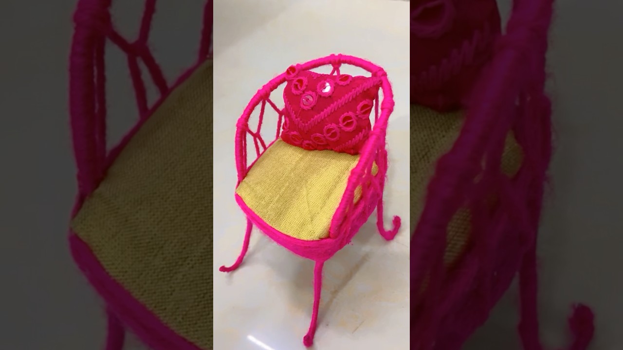 DIY mini chair🪑😍#diy #craft #handmade #mini #yutubeshorts #chair #art