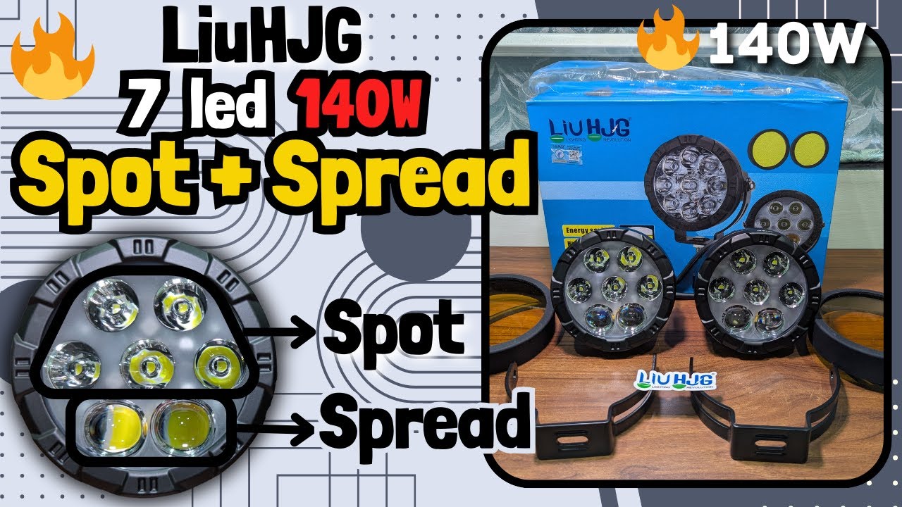 LiuHJG Spot + Spread 140W 7 LED Lights | LiuHJG 7 Led Lights | HJG 70W Lights |  LiuHJG Original