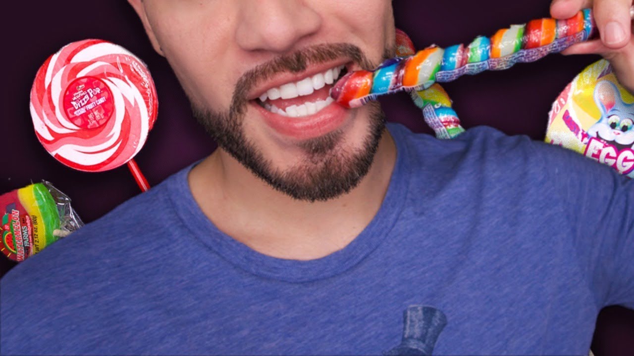ASMR - 1 HOUR INTENSE Candy Eating (Male Whisper)