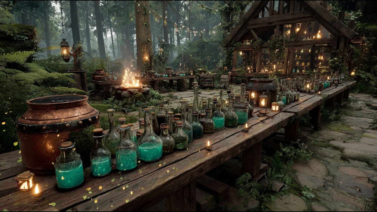 The Alchemist’s Forest Workshop | Medieval Fantasy Music & Animated Ambience