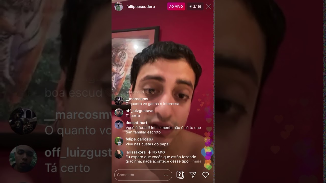 Felipe Escudero fala sobre polêmica envolvendo seu pai com Bruna Carvalho 💩