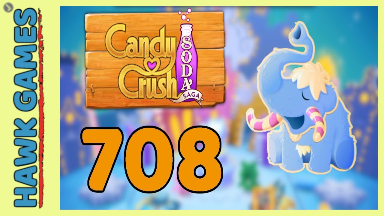 Candy Crush Soda Saga Level 708 (Frosting mode) - 3 Stars Walkthrough, No Boosters