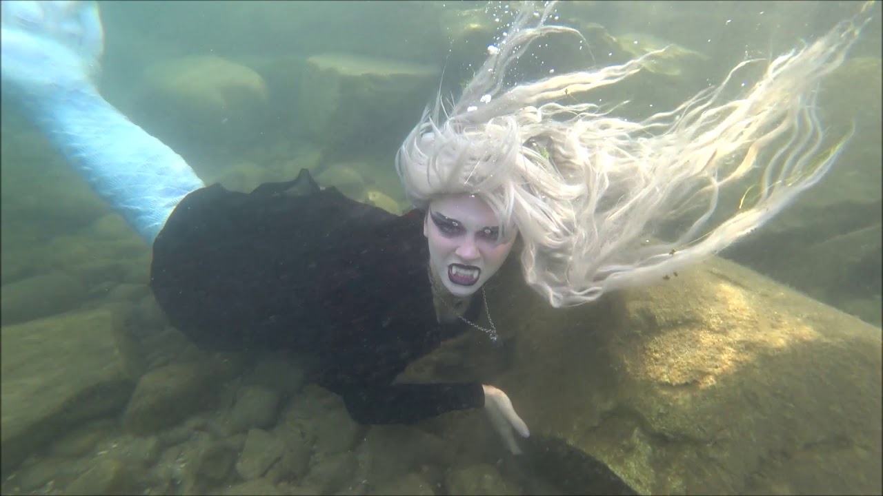 FRIDAY THE 13TH MERMAID PHANTOM || Gothic Mermaid Swimming in a Dress Underwater | Michigan Mermaid