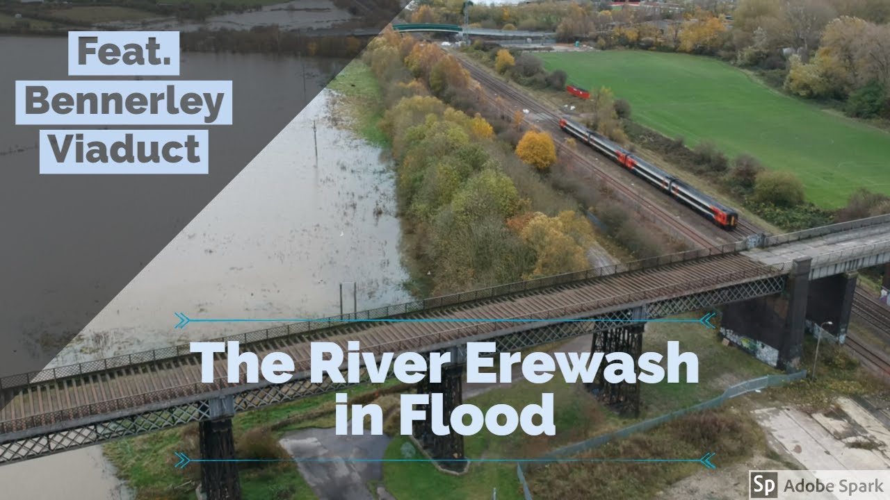 The River Erewash in Flood Feat. Bennerley Viaduct to Long Eaton